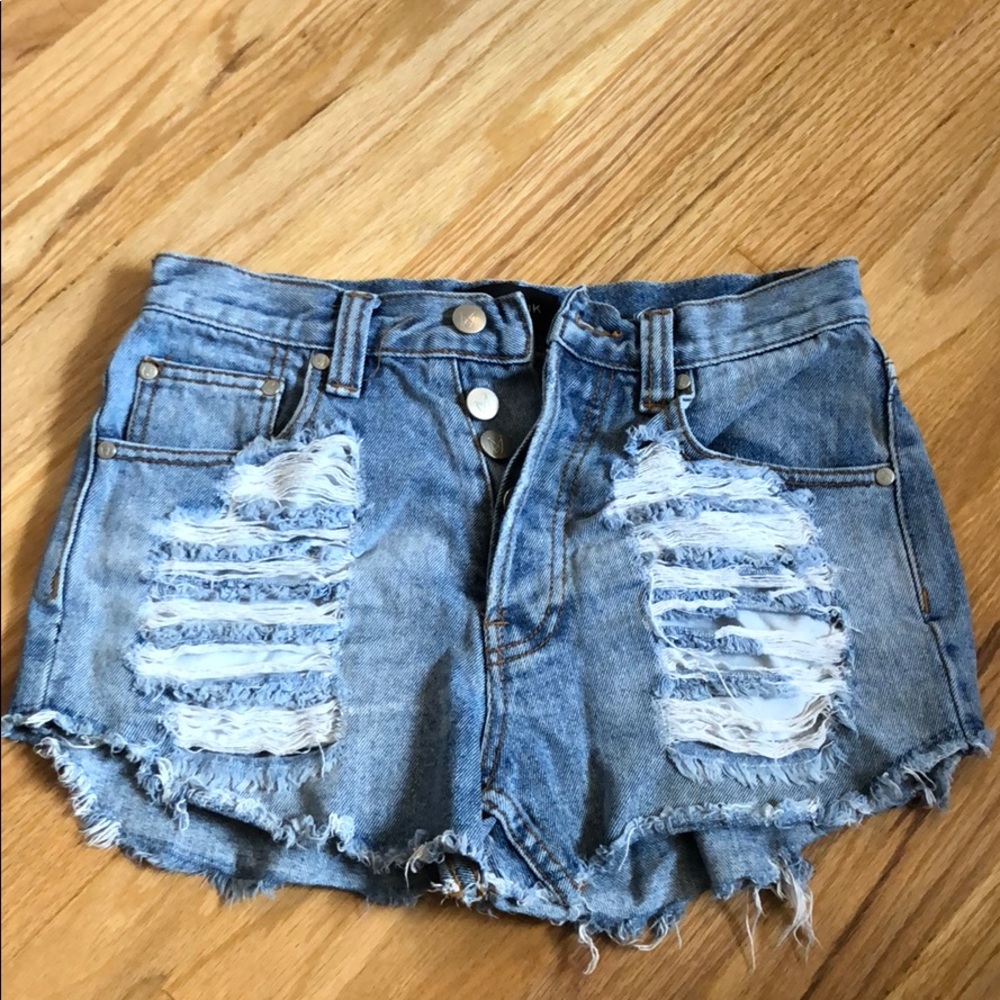 Minkpink denim cut off shorts. Size small